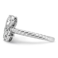 14K White Gold 1 Carat Lab Grown Diamond VS+ F+ Complete Three Stone Fashion Ring view 3