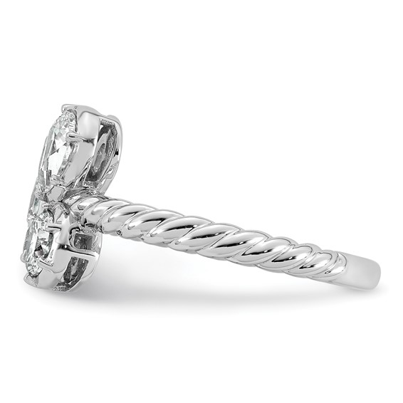 14k White Gold 1 carat Lab Grown Diamond VS+ F+ Complete Three Stone Fashion Ring