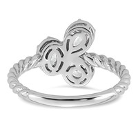14K White Gold 1 Carat Lab Grown Diamond VS+ F+ Complete Three Stone Fashion Ring view 5