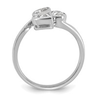 14K White Gold 1 Carat Lab Grown Diamond VS+ F+ Complete Three Stone Fashion Ring view 2