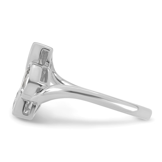 14k White Gold 1 carat Lab Grown Diamond VS+ F+ Complete Three Stone Fashion Ring