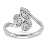 14K White Gold 1 Carat Lab Grown Diamond VS+ F+ Complete Three Stone Fashion Ring view 5
