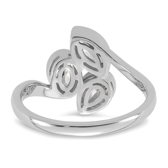 14k White Gold 1 carat Lab Grown Diamond VS+ F+ Complete Three Stone Fashion Ring