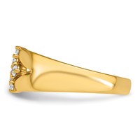 14K Yellow Gold 0.20 Carat Lab Grown Diamond VS+ F+ Complete Fashion Ring view 3