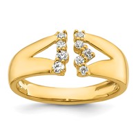 14K Yellow Gold 0.20 Carat Lab Grown Diamond VS+ F+ Complete Fashion Ring view 1