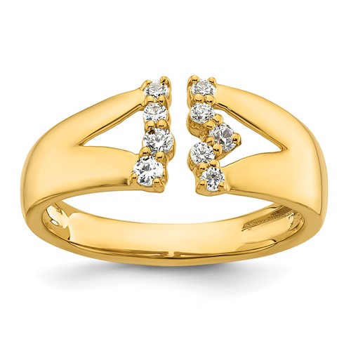14K Yellow Gold 0.20 Carat Lab Grown Diamond VS+ F+ Complete Fashion Ring