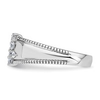 14K White Gold 0.25 Carat Lab Grown Diamond VS+ F+ Complete Fashion Ring view 3