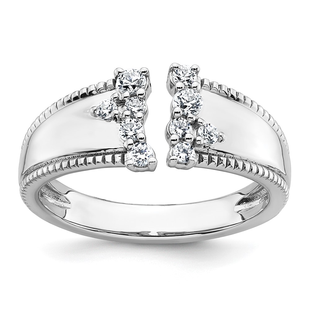 14K White Gold 0.25 Carat Lab Grown Diamond VS+ F+ Complete Fashion Ring