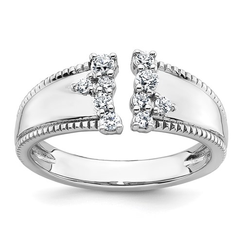 14K White Gold 0.25 Carat Lab Grown Diamond VS+ F+ Complete Fashion Ring