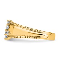 14K Yellow Gold 0.25 Carat Lab Grown Diamond VS+ F+ Complete Fashion Ring view 3