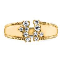 14K Yellow Gold 0.25 Carat Lab Grown Diamond VS+ F+ Complete Fashion Ring view 4