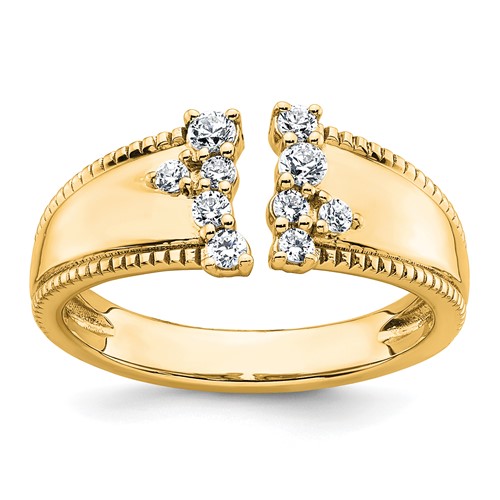 14K Yellow Gold 0.25 Carat Lab Grown Diamond VS+ F+ Complete Fashion Ring