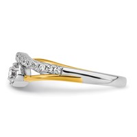 14K Two-Tone Yellow and White Gold 0.33 Carat Lab Grown Diamond VS+ F+ Complete Fashion Twist Ring view 3