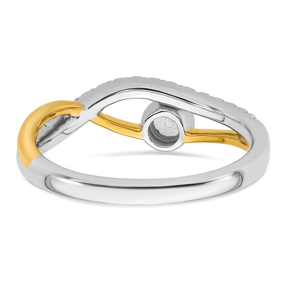 14k Two-Tone Yellow and White Gold 1/3 carat Lab Grown Diamond VS+ F+ Complete Fashion Twist Ring