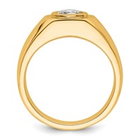 IBGoodman 14K Yellow Gold 1 Carat Lab Grown Diamond VS+ F+ Round Complete Men's Ring view 2