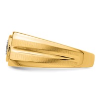 IBGoodman 14K Yellow Gold 1 Carat Lab Grown Diamond VS+ F+ Round Complete Men's Ring view 3