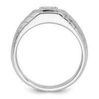 IBGoodman 14K White Gold 0.75 Carat Lab Grown Diamond VS+ F+ Radiant Complete Men's Ring view 2