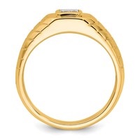 IBGoodman 14K Yellow Gold 0.75 Carat Lab Grown Diamond VS+ F+ Radiant Complete Men's Ring view 2