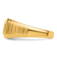 IBGoodman 14K Yellow Gold 0.75 Carat Lab Grown Diamond VS+ F+ Radiant Complete Men's Ring view 3