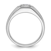 IBGoodman 14K White Gold 1 Carat Lab Grown Diamond VS+ F+ Radiant Complete Men's Ring view 2