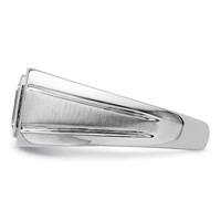 IBGoodman 14K White Gold 1 Carat Lab Grown Diamond VS+ F+ Radiant Complete Men's Ring view 3