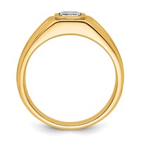 IBGoodman 14K Yellow Gold 1 Carat Lab Grown Diamond VS+ F+ Radiant Complete Men's Ring view 2