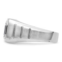 IBGoodman 14K White Gold 1 Carat Lab Grown Diamond VS+ F+ Radiant Complete Men's Ring view 3