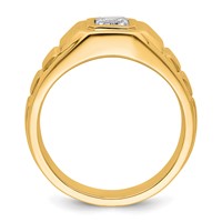 IBGoodman 14K Yellow Gold 1 Carat Lab Grown Diamond VS+ F+ Radiant Complete Men's Ring view 2