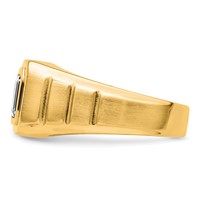 IBGoodman 14K Yellow Gold 1 Carat Lab Grown Diamond VS+ F+ Radiant Complete Men's Ring view 3