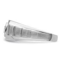 IBGoodman 14K White Gold 1 Carat Lab Grown Diamond VS+ F+ Radiant Complete Men's Ring view 3