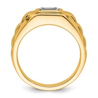 IBGoodman 14K Yellow Gold 1 Carat Lab Grown Diamond VS+ F+ Radiant Complete Men's Ring view 2