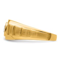 IBGoodman 14K Yellow Gold 1 Carat Lab Grown Diamond VS+ F+ Radiant Complete Men's Ring view 3