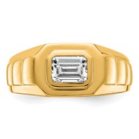 IBGoodman 14K Yellow Gold 1 Carat Lab Grown Diamond VS+ F+ Radiant Complete Men's Ring view 4