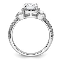 14K White Gold 2.88 Carat Certified Lab Grown Diamond VS+ F+ Complete Oval Halo Engagement Ring view 2