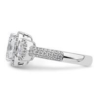 14K White Gold 2.88 Carat Certified Lab Grown Diamond VS+ F+ Complete Oval Halo Engagement Ring view 3