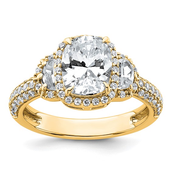 Gold Diamond Oval Halo Engagement Rings