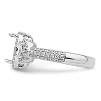 14K White Gold 0.88 Carat Lab Grown Diamond VS+ F+ 2 Carat Oval Center Semi Mount Halo Engagement Ring view 3