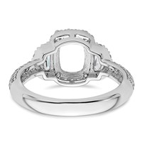 14K White Gold 0.88 Carat Lab Grown Diamond VS+ F+ 2 Carat Oval Center Semi Mount Halo Engagement Ring view 5