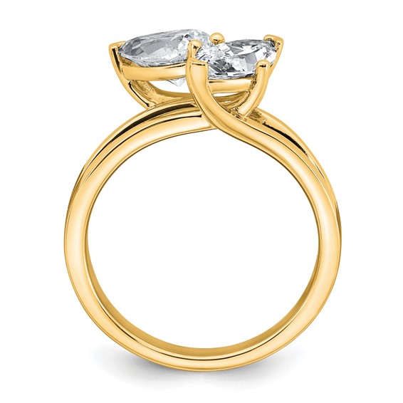 Gold Diamond Asymmetrical Rings