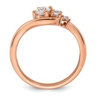 14K Rose Gold 0.50 Carat Lab Grown Diamond VS+ F+ Round Complete Engagement Ring view 2
