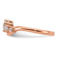 14K Rose Gold 0.50 Carat Lab Grown Diamond VS+ F+ Round Complete Engagement Ring view 3