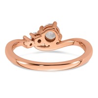 14K Rose Gold 0.50 Carat Lab Grown Diamond VS+ F+ Round Complete Engagement Ring view 5