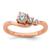 14K Rose Gold 0.50 Carat Lab Grown Diamond VS+ F+ Round Complete Engagement Ring view 1