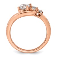 14K Rose Gold 0.75 Carat Lab Grown Diamond VS+ F+ Round Complete Engagement Ring view 2
