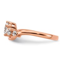 14K Rose Gold 0.75 Carat Lab Grown Diamond VS+ F+ Round Complete Engagement Ring view 3