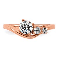 14K Rose Gold 0.75 Carat Lab Grown Diamond VS+ F+ Round Complete Engagement Ring view 4