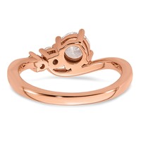 14K Rose Gold 0.75 Carat Lab Grown Diamond VS+ F+ Round Complete Engagement Ring view 5