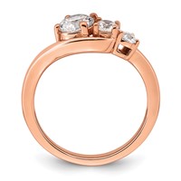 14K Rose Gold 1 Carat Lab Grown Diamond VS+ F+ Round Complete Engagement Ring view 2