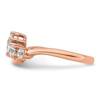 14K Rose Gold 1 Carat Lab Grown Diamond VS+ F+ Round Complete Engagement Ring view 3