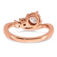 14K Rose Gold 1 Carat Lab Grown Diamond VS+ F+ Round Complete Engagement Ring view 5